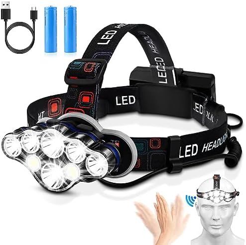 Rechargeable Headlamp with 18000 Lumen Brightness