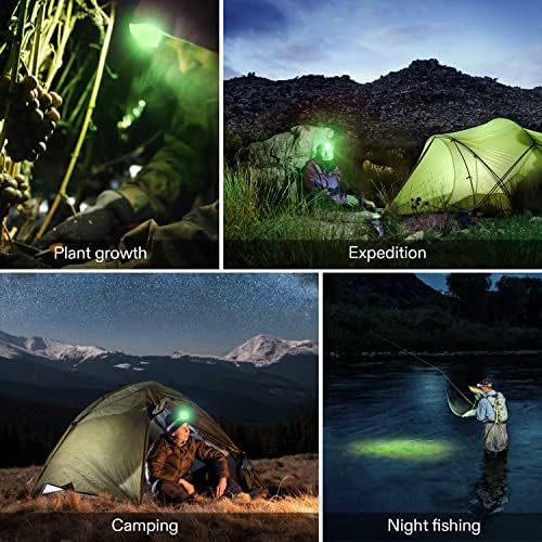 VIVOSUN 2 Pack 19 Bulb Green Light Headlamp for Grow Room