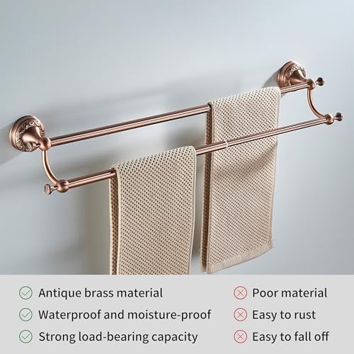 Adjustable Red Copper Bath Towel Holder