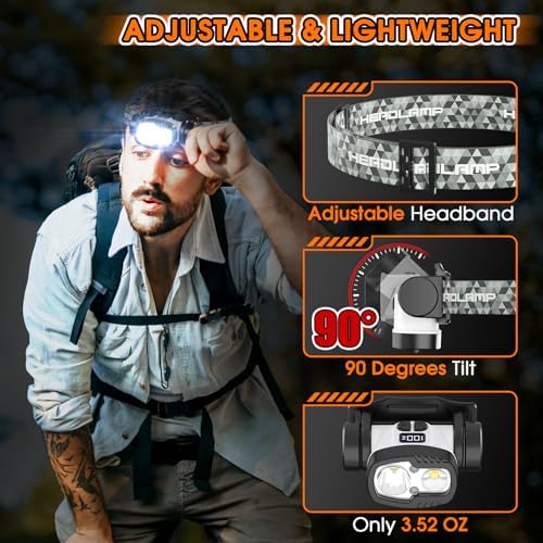Rechargeable LED Headlamp with 9 Modes Eco-Friendly Durable
