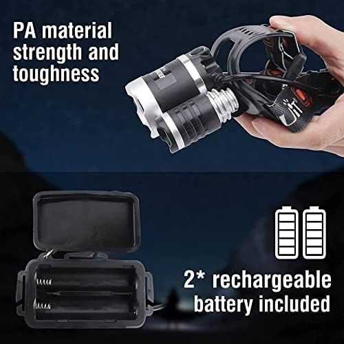 Versatile 5000 Lumens Rechargeable Headlamp for camping fishing and hunting
