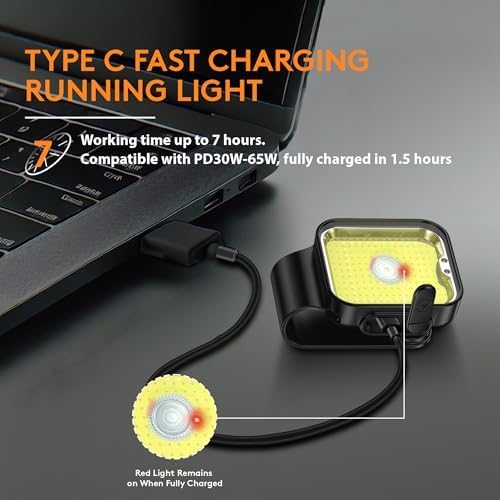 12 Lighting Modes Clip-On Running Light Rechargeable Durable