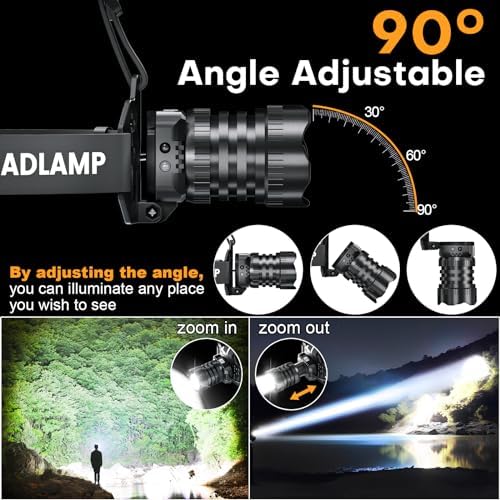 Bright Waterproof Headlamp for Hiking