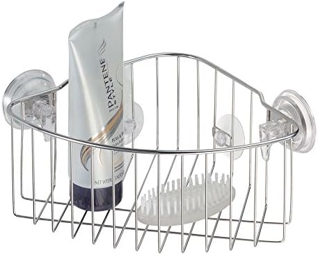 InterDesign Reo Stainless Steel PowerLock Suction Corner Organizer