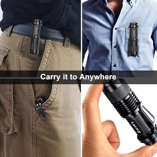 LETMY Tactical Flashlight 300 Lumens 3 Modes Waterproof 2-Pack