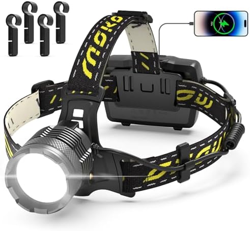 MoKo Rechargeable Headlamp 150000 Lumen Super Bright Durable