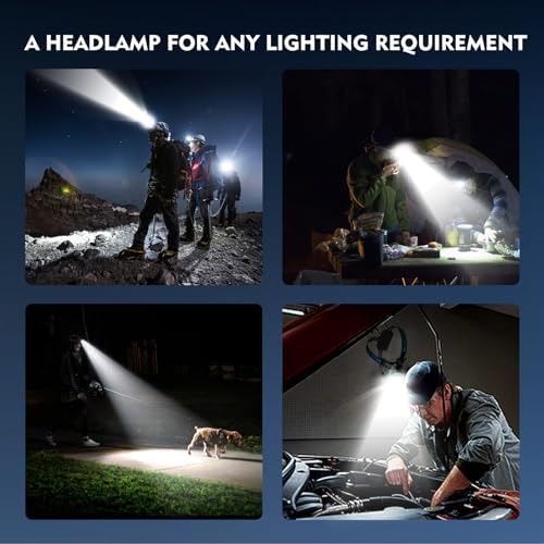 XILUO 300000 LM Red Headlamp - 7 Modes Adjustable Angle
