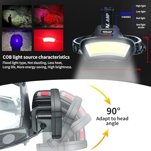 Durable Rechargeable Headlamp for Night Fishing Construction