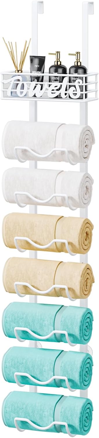 HapiRm Over Door Towel Rack - 8 Tier