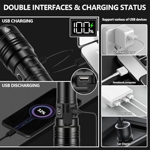 Rechargeable flashlight for emergency use - High brightness LED