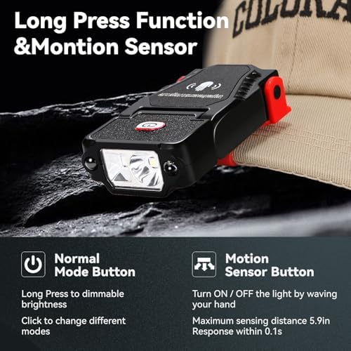 1000 Lumens Rechargeable Sensor Clip-On Headlamp with 90 Adjustable Design