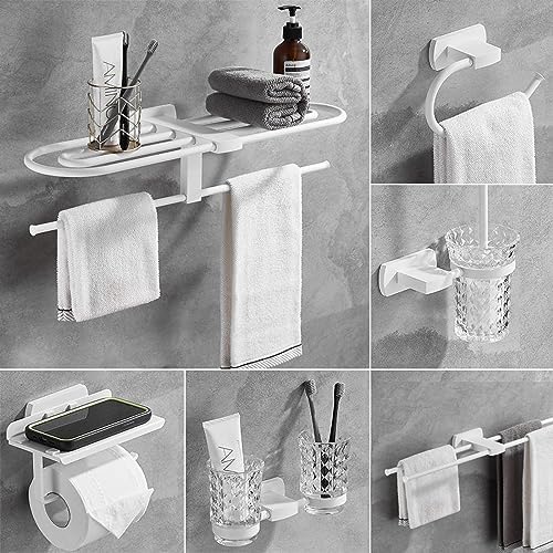 Bathrooms Elevate relieve with White Double Towel Hook Rack