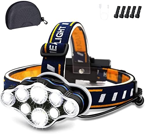 18000 Lumen Headlamp with 8 Modes for Hiking Cycling and More
