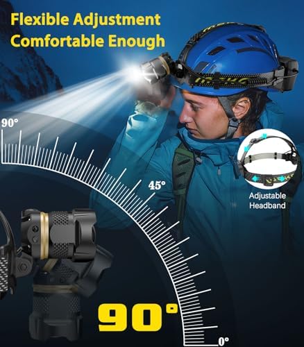 MoKo 90000LM Headlamp Ultimate Safety Solution for Camping Hiking More