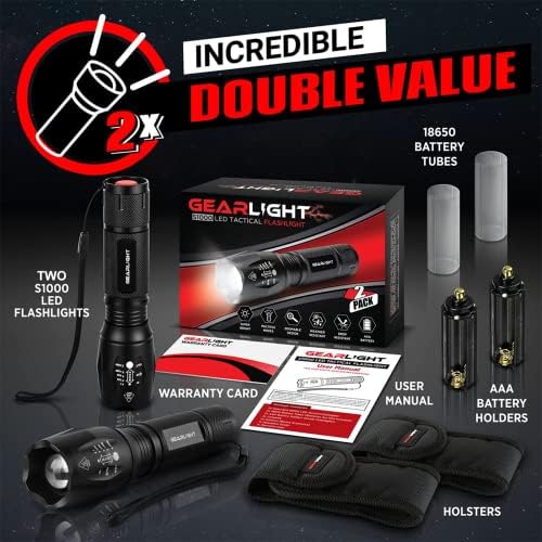 GearLight LED Flashlight - Durable camping flashlight with zoom feature