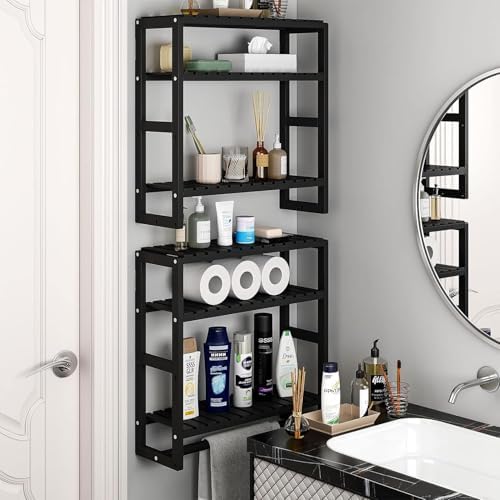 Space-Saving Bamboo Towel Paper Holder for Washrooms