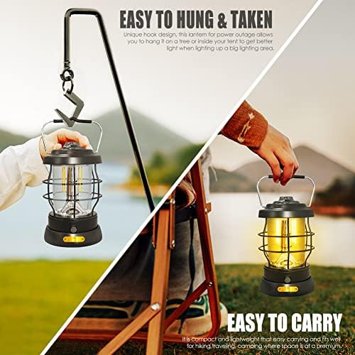 UniqueFire Retro Camping Lantern Rechargeable LED Camping Lantern for Emergency Outdoors