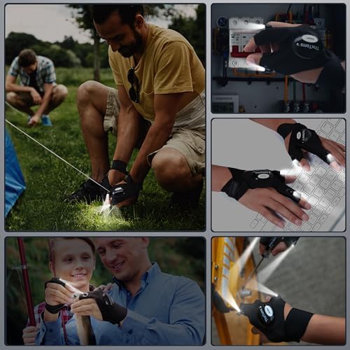 THXTOMS LED Flashlight Gloves for Men