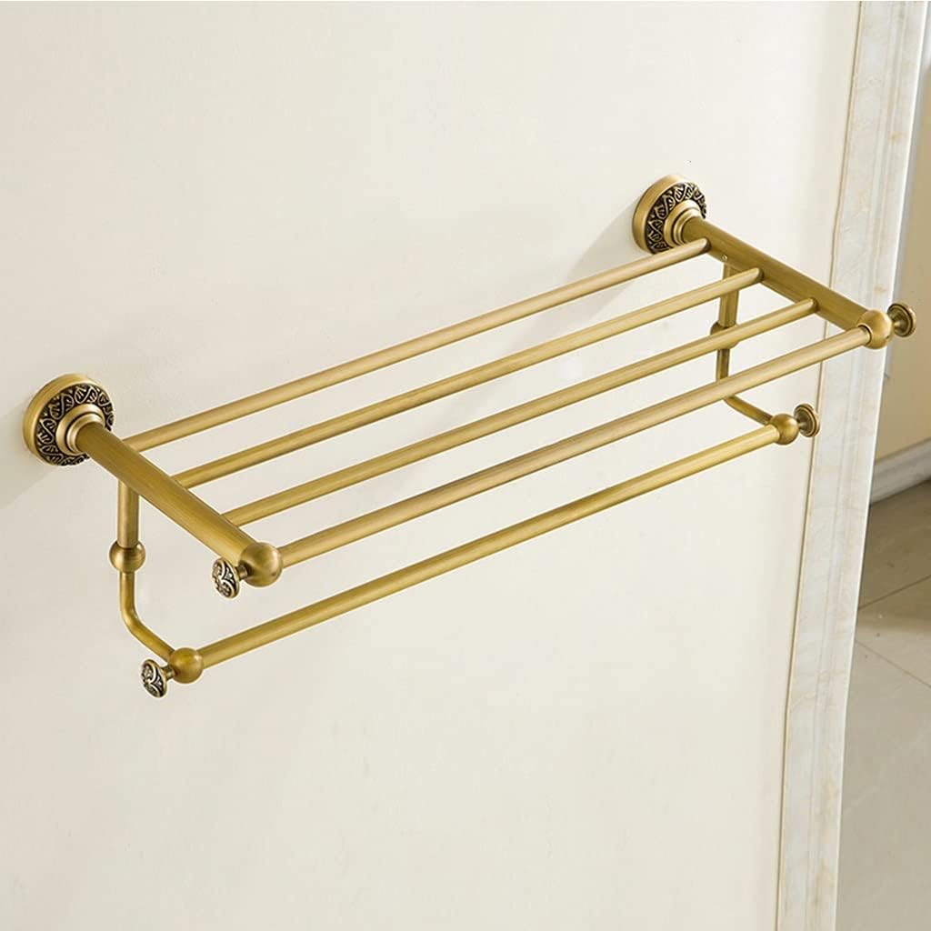Elegant European Antique Copper Bath Towel Rack