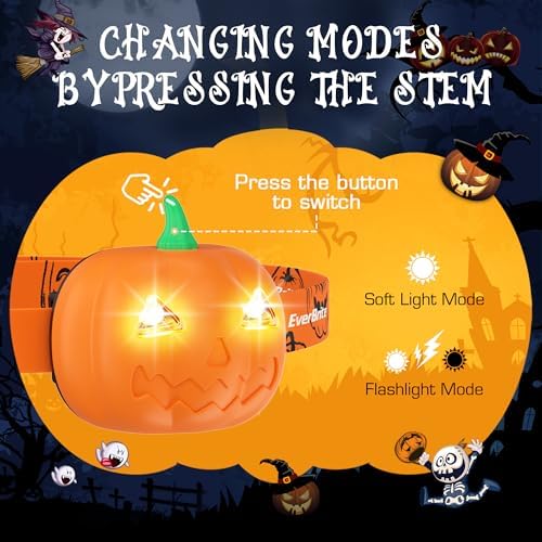 EverBrite Halloween pumpkin lantern and headlamp set with 1-pack flashlight