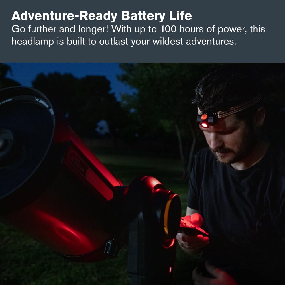 Celestron Night Vision Headlamp - 45 Adjustable for Astronomy Camping