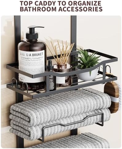 Compact No-Drill Bathroom Towel Rack
