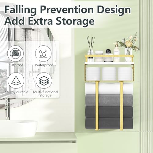 Stylish Floating Towel Rack with Decorative Design