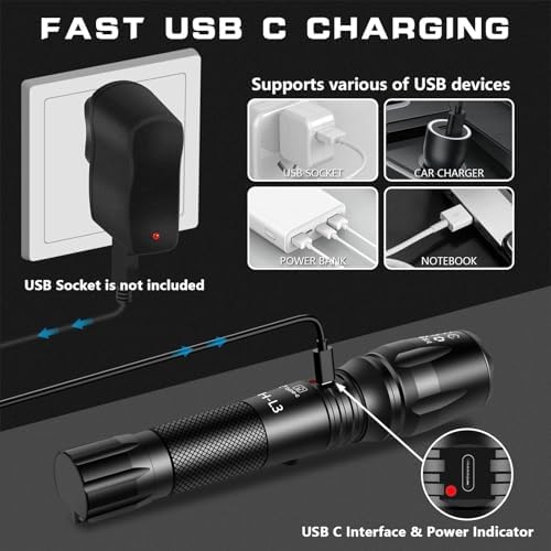 Bright Rechargeable Waterproof Emergency Flashlight