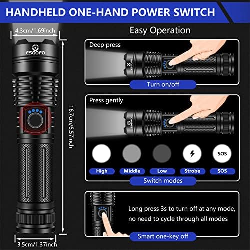 Esgofo Rechargeable LED Handheld Flashlight