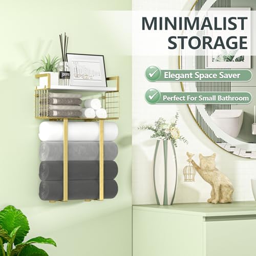 Stylish Floating Towel Rack with Decorative Design