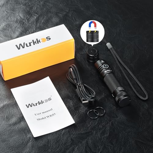 Wurkkos WK03 LED Flashlight - 6 Modes Magnetic Rechargeable Waterproof Camper
