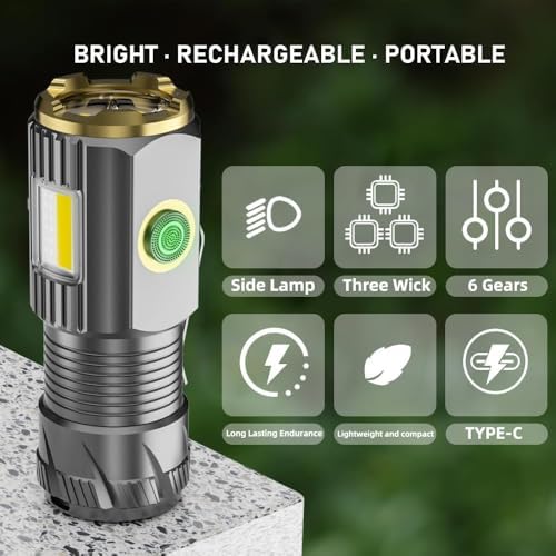 Rechargeable Mini LED Flashlight with 9000 Lumens