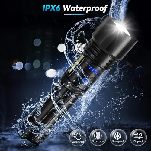 900000 LUMEN rechargeable flashlight 7 modes waterproof