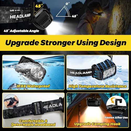 3-Piece Lightweight Red Light Headlamp Set