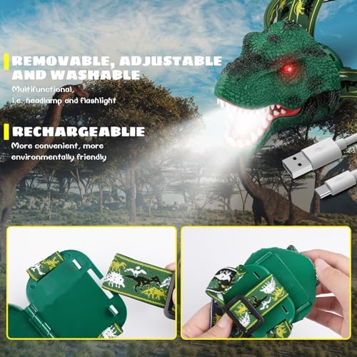 Dysaim T-Rex Headlamp for Kids