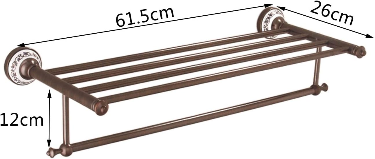 Stylish Brown Antique Brass Dual Tiers Bath Towel Rack
