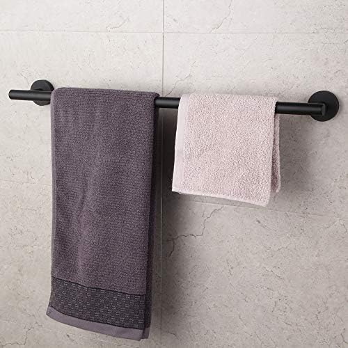 Sturdy Stainless Steel Bathroom Towel Bar Modern Black Design for Home Use