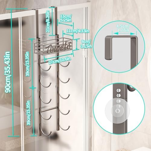6-Tier Silver Over-the-Door Towel Organiser