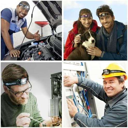 BLITZU Hands-Free Headlamp 165 Lumen Adjustable Modes Waterproof Bright
