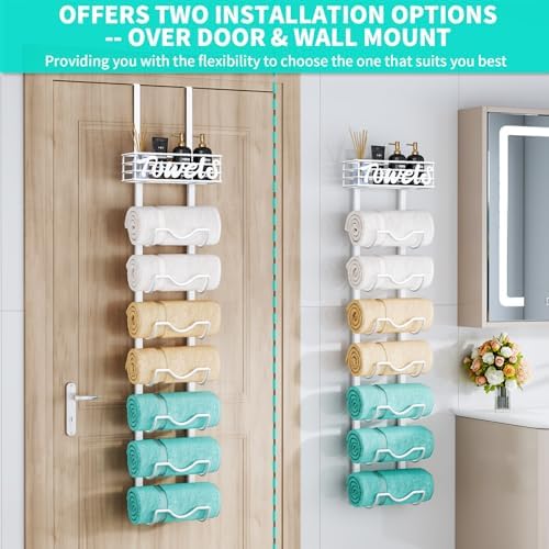 HapiRm Over Door Towel Rack - 8 Tier
