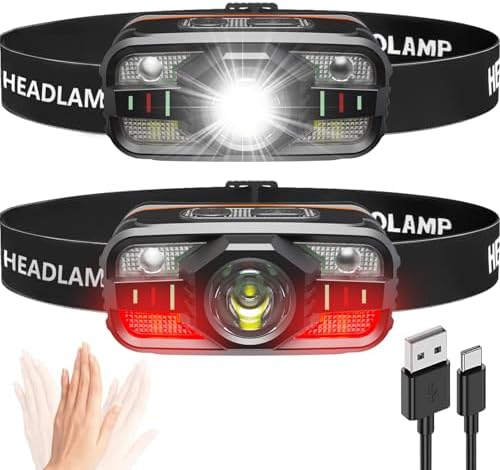 Two-Piece Rechargeable Headlamp Set for Camping Hiking Fishing
