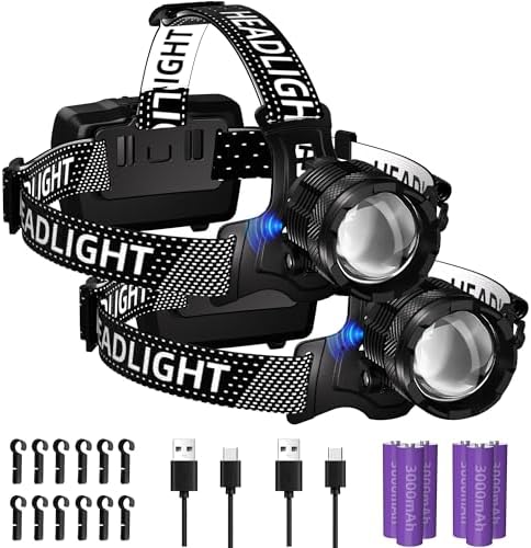 Zmoon Expandable 100000LM Headlamp with 40H Battery Life for Camping Hiking Hunting