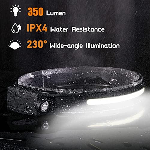 Bright 230 Rechargeable Waterproof Motion-Activated Compact Headlamp for Hiking and Camping
