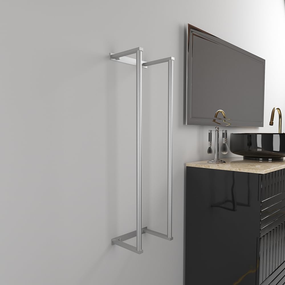A chic space-saving towel holder