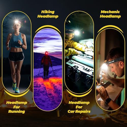 3-Piece Lightweight Red Light Headlamp Set
