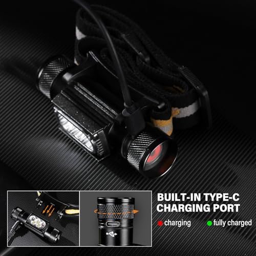 Rechargeable LED Headlamp 1500 Lumens H35R Super Bright for Camping Hiking Running