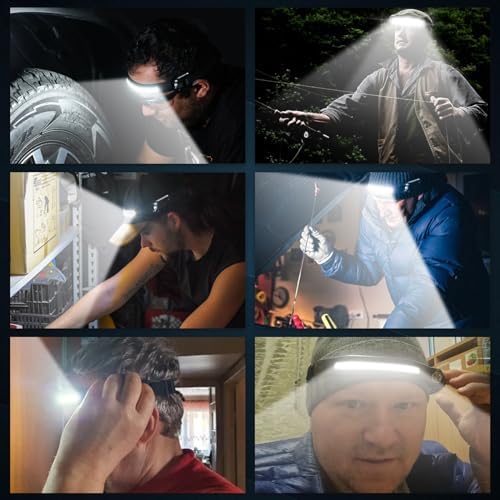 AXRUNZE Rechargeable LED Headlamp Set 8-Piece with 230 Wide Beam