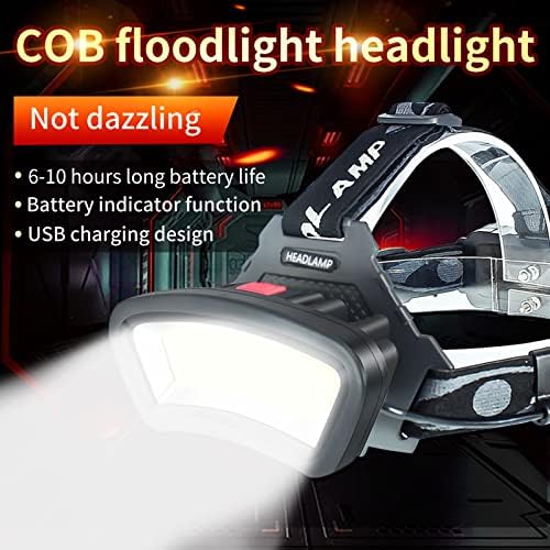 Bright Rechargeable 2000 Lumen COB Headlamp for Outdoor Use