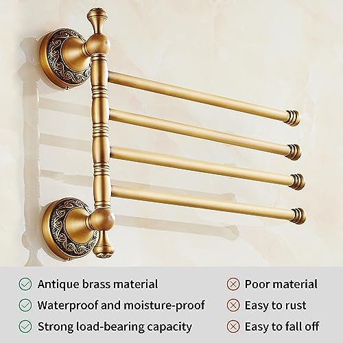 Antique Bronze Swivel Towel Rack for Bathroom Storage