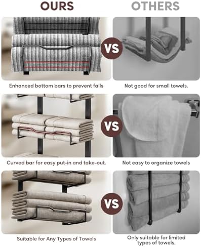 Compact No-Drill Bathroom Towel Rack